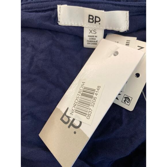 BP. Long Sleeve Faux Wrap V-Neck Dress Size XS/Extra Small Navy Blue Salute NWT - Picture 6 of 7